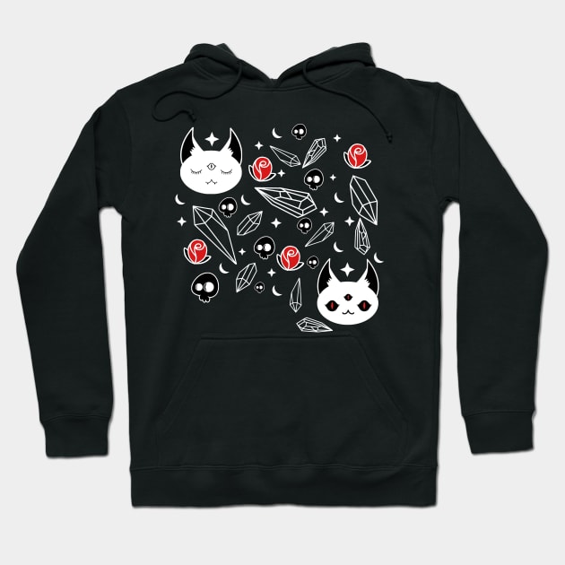 Cats, Crystals, Skulls and Stars oh my! Hoodie by The3rdMeow